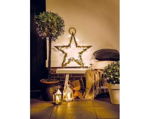 CATENA LUCE CALDA 1500LED MT.34 FILO VERDE IP44 8FUNZIONI
