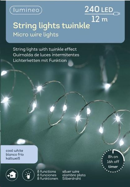 CATENA LUCE FREDDA 240MICROLED MT.12 FILO METAL. IP44 8FUNZ.