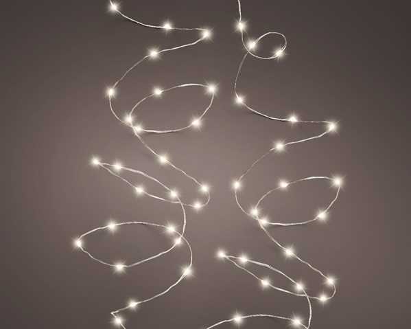 MICROLED 480LED BIANCO CALDO 24MT FILO SILVER IP44 8FUNZIONI