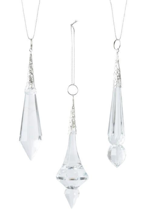 PENDENTE CRYSTAL VETRO 3ASS TRANSP. D.3XH.12.5CM