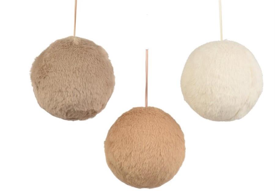 PALLINA IN SCHIUMA C/PELLICCIA ARTIFICIALE D.8CM