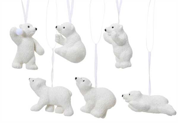 PENDENTE ORSO POLARE POLISTIRENE C/GLITTER 6ASS 2X8XH.6CM