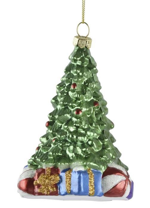 PENDENTE ALBERO POLISTIRENE VERDE 8X8XH.12.5CM