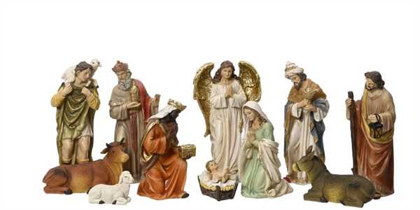 SET NATIVITA' POLIRESINA COLORATA 8.2X6XH.20CM