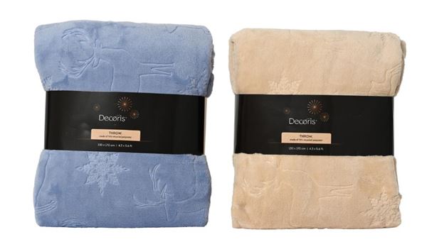COPERTA POLIESTERE C/RENNA 2ASS. 170X130CM