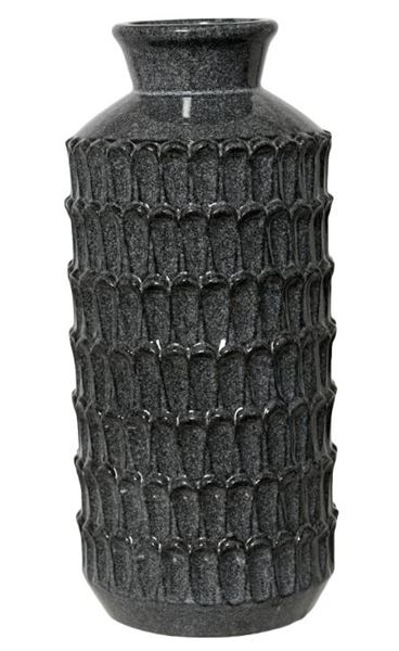 VASO DI PORCELLANA SMALTATO BLU D.15,5XH.34,5 CM