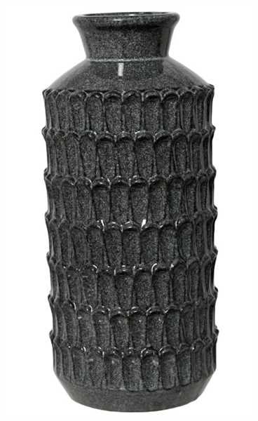 VASO DI PORCELLANA SMALTATO BLU D.15,5XH.34,5 CM
