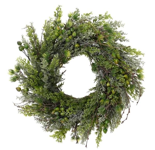 CORONA PVC VERDE C/GLITTER D.40XH.12CM
