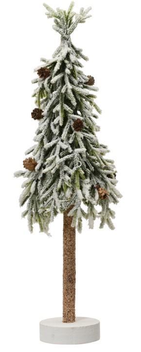 MINI ALBERO ABETE IN POLIETILENE CON PIGNE/NEVE D.20xH.60CM