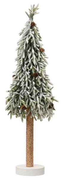 MINI ALBERO ABETE IN POLIETILENE CON PIGNE/NEVE D.23xH.75CM