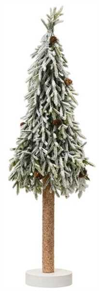 MINI ALBERO ABETE IN POLIETILENE CON PIGNE/NEVE D.23xH.75CM