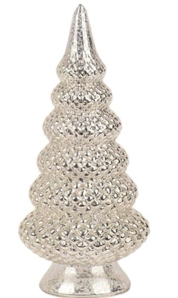 ALBERO IN VETRO ARGENTO D12X H. 25,5 CM