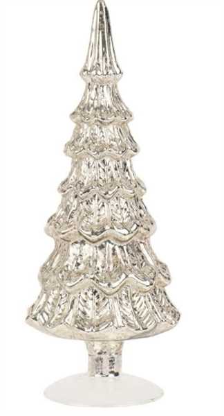 ALBERO IN VETRO ARGENTO D.14XH.35CM