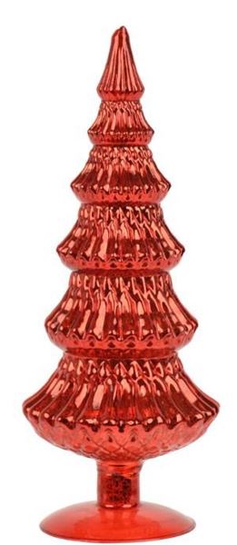 ALBERO IN VETRO ROSSO TRASPARENTE D.14 XH.35CM