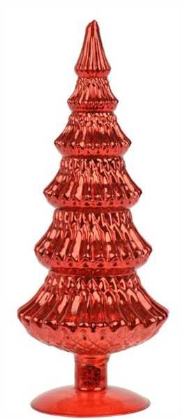 ALBERO IN VETRO ROSSO TRASPARENTE D.14 XH.35CM