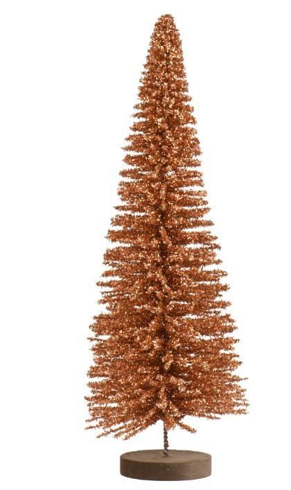 ALBERO DI BAMBOO CON GLITTER ARANCIONE D.24X H.60CM
