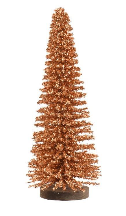 ALBERO DI BAMBOO CON GLITTER ARANCIONE D.12X H.30CM