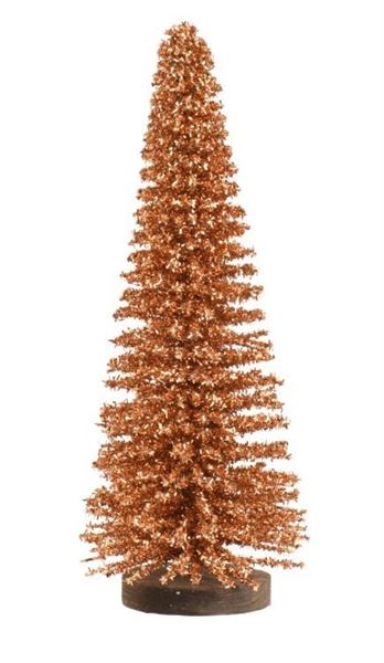 ALBERO DI BAMBOO CON GLITTER ARANCIONE D.12X H.30CM