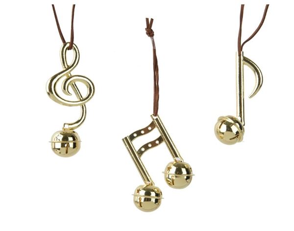 PENDENTE NOTA MUSICALE ACCIAIO CM.4,5X10H GOLD 3 MOD. ASS.