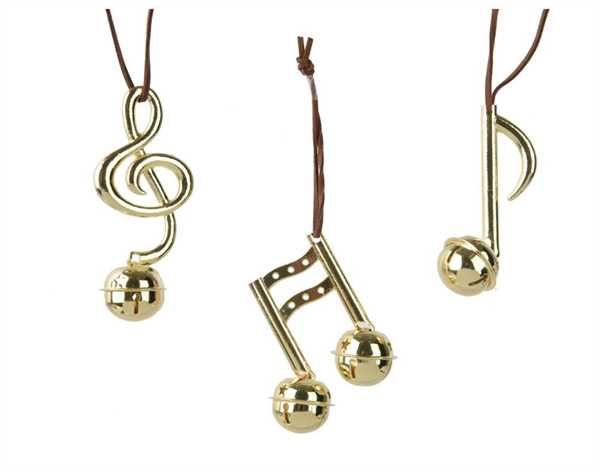 PENDENTE NOTA MUSICALE ACCIAIO CM.4,5X10H GOLD 3 MOD. ASS.