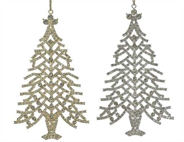 PENDENTE ALBERO NATALE ACCIAIO CM.10X17H 2 COL. ASS.