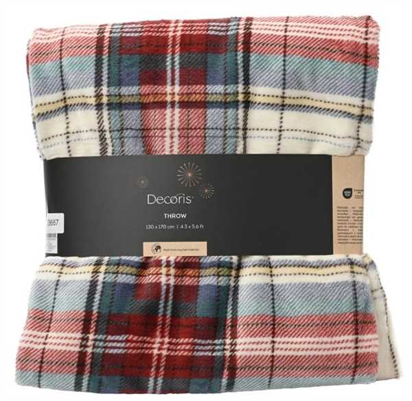 COPERTA PILE SCOZZESE CM.130X170 RED/COLOURS