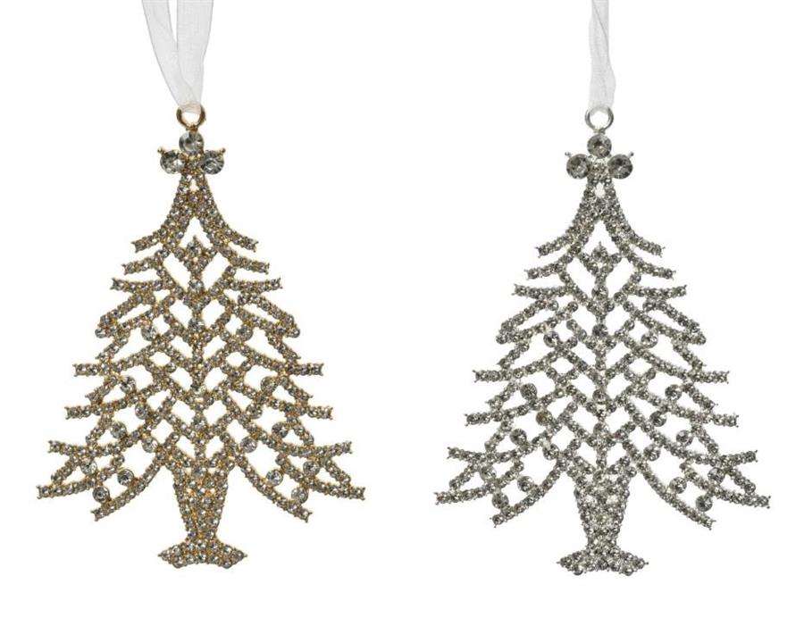 PENDENTE ALBERO NATALE ACCIAIO CM.7,5X10H 2 COL. ASS.