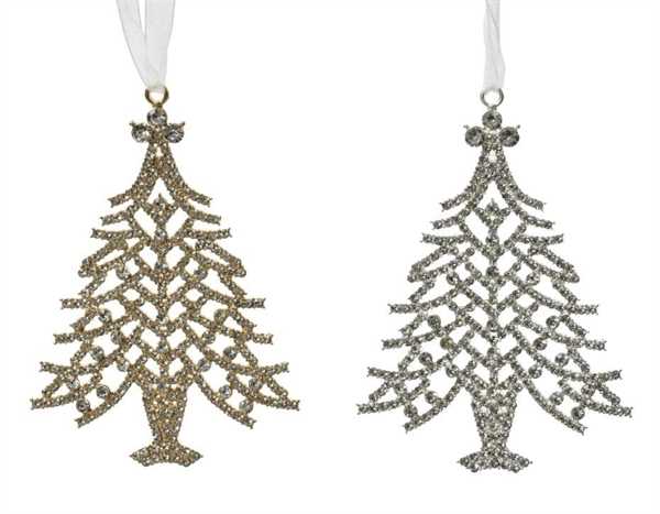 PENDENTE ALBERO NATALE ACCIAIO CM.7,5X10H 2 COL. ASS.