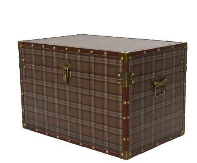 BAULE IN COMPENSATO E SIMILPELLE 46X30XH.30CM