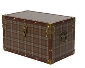 BAULE IN COMPENSATO E SIMILPELLE 34X20XH.20CM