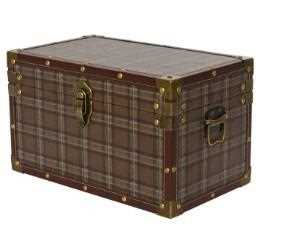 BAULE IN COMPENSATO E SIMILPELLE 34X20XH.20CM