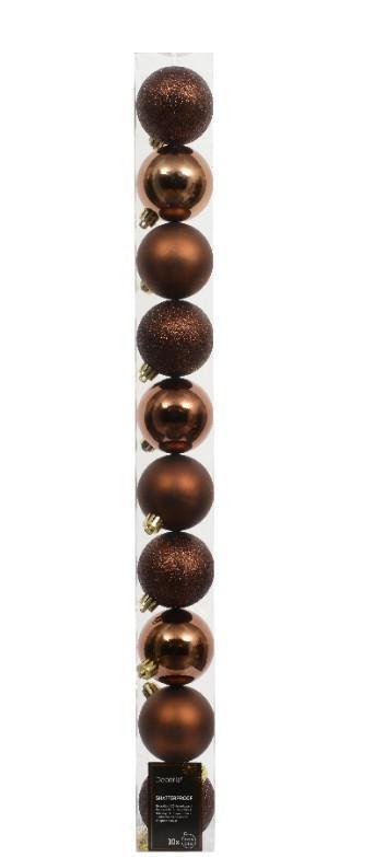CONFEZIONE 10 PALLINE POLISTIRENE MIX D.6CM ESPRESSO