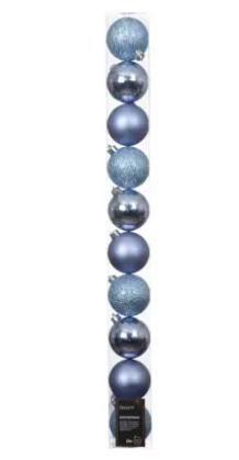 CONFEZIONE 10 PALLINE POLISTIRENE MIX D.6CM BLUE DAWN