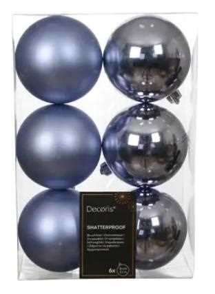 CONFEZIONE 6 PALLINE POLISTIRENE MIX D.8CM BLUE DAWN