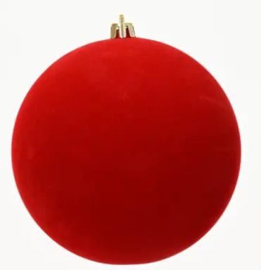 PALLINA POLISTIRENE FLOCCATA CHRISTMAS RED D.8CM
