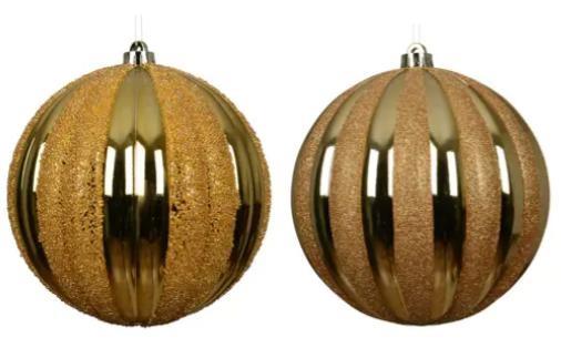 SFERA POLISTIRENE SHINY GLITTER 2ASS LIGHT GOLD D.20CM