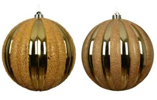SFERA POLISTIRENE SHINY GLITTER 2ASS LIGHT GOLD D.20CM