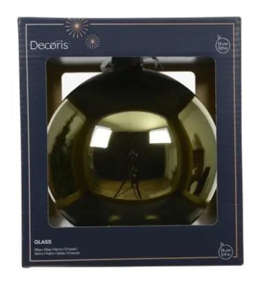 SFERA NATALE VETRO LUCIDA D.15CM ROSEMARY GREEN