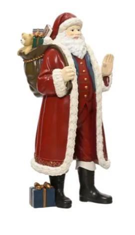 BABBO NATALE IN POLIRESINA C/REGALI 17.6X14.8XH.38CM