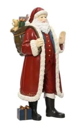 BABBO NATALE IN POLIRESINA C/REGALI 17.6X14.8XH.38CM