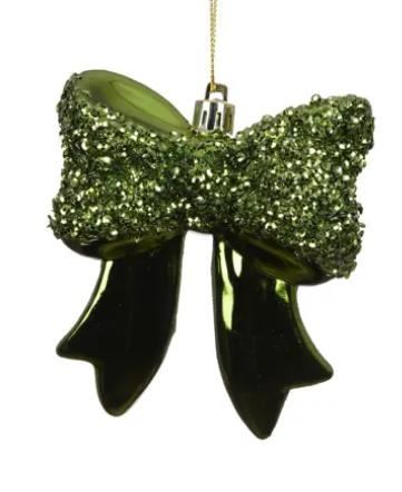 FIOCCO POLISTIRENE SHINY GLITTER PINE GREEN 8.7X3.4XH.9.8CM