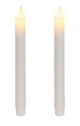 CANDELA LED L.CALDA CERA CREMA D.2.2XH.24CM A BATT.