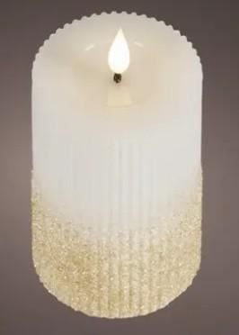 CANDELA LED L.CALDA CERA CREMA D.7.5XH.15CM A BATT.