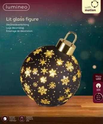 PALLINA NATALE NERA ROTANTE LED L.CALDA D.18XH.23CM