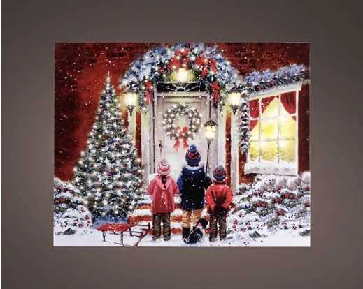 QUADRO LED PVC SCENA NATALIZIA CM.48X38H A BATT.