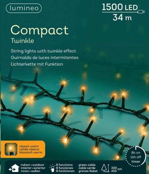 CATENA LUCE CLASSICA 1500LED COMPACT 34M FILOVERDE IP44 8F+T