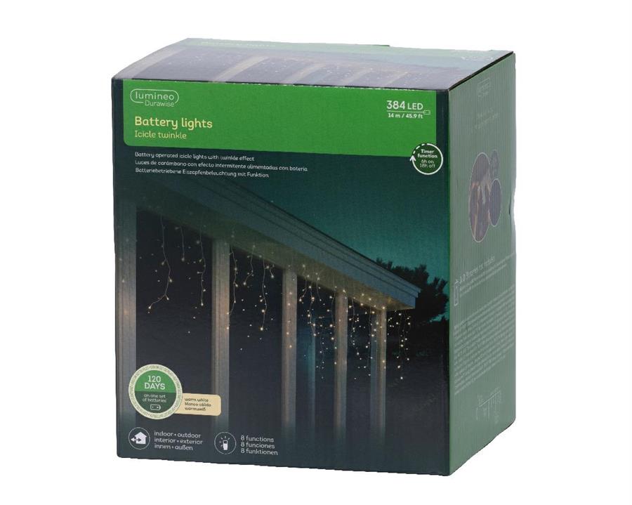 TENDA LUMINOSA BATTERIA 348LED L.CALDA MT14XH75CM. F.TRASP.