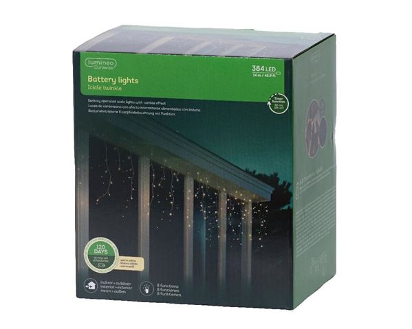 TENDA LUMINOSA BATTERIA 348LED L.CALDA MT14XH75CM. F.TRASP.
