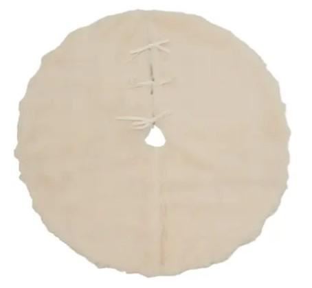 COPRIBASE ALBERO IN POLIESTERE/PELUCHE BIANCA Ø90CM