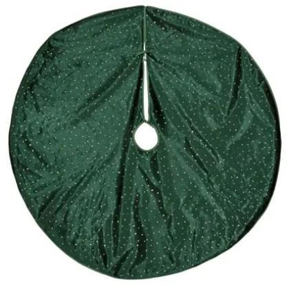 COPRIBASE ALBERO IN VELLUTO/ POLIESTERE VERDE Ø120CM